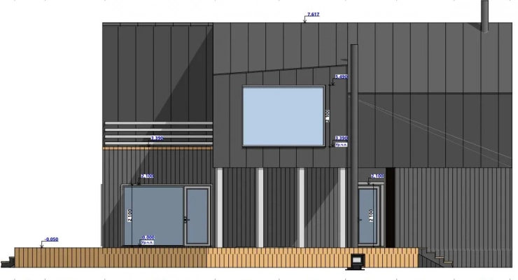 Двухэтажный дом в стиле Барнхаус 11,9х17,2-274 м²