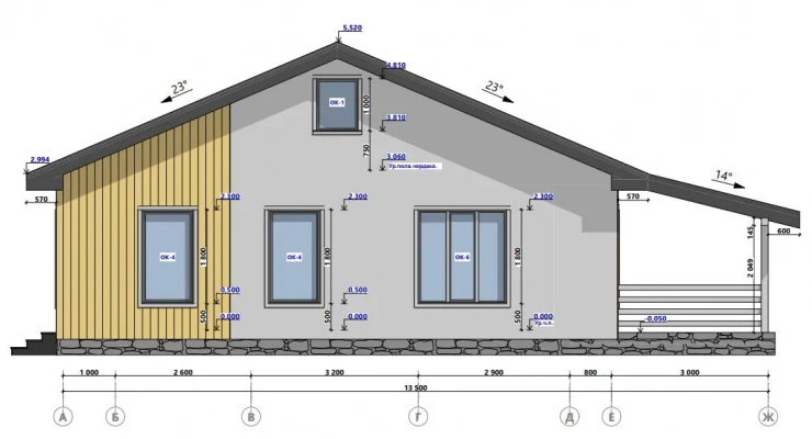 Загородный дом 10,5х14,4-171м²