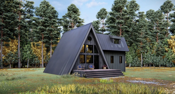 Загородный дом А-фрейм 8,0х11,0-163 м²