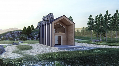Небольшой загородный дом 4,6х11,1-63 м²